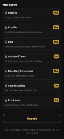 Excuse Generator Machine Screenshot 3 of 4
