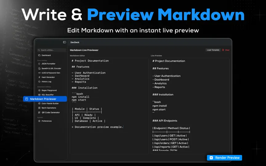 Capture d'écran de DevDeck: Code & Text Suite sur iPhone 9