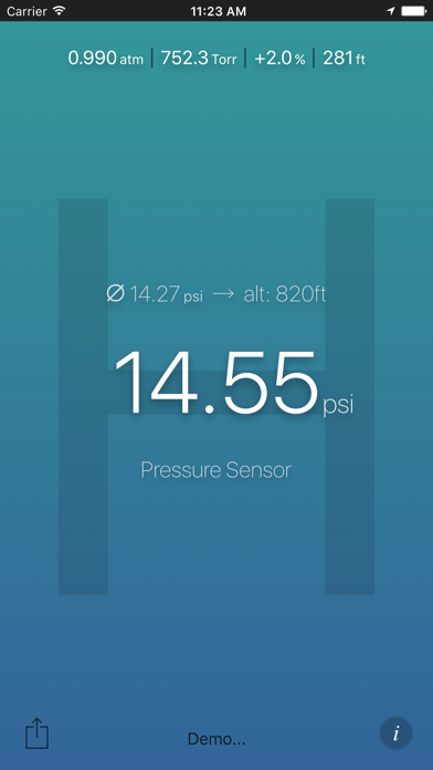 Air Pressure App Screenshot