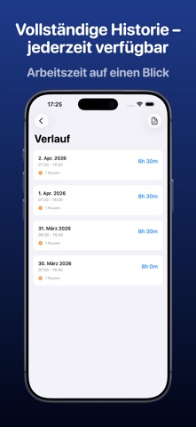 Stempeluhr: Arbeitszeit & PDF — Screenshot 4