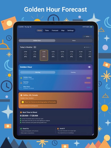 Golden Hour — Photo Planner iPad screenshot