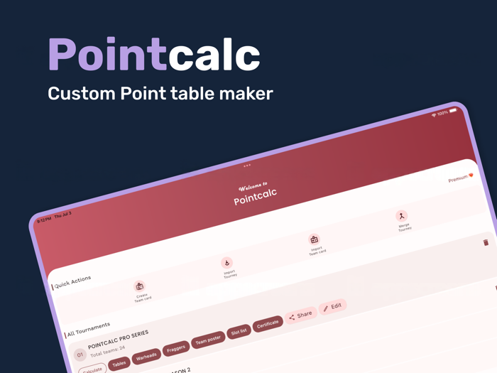 Pointcalc  Point Table Maker