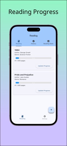 Readlog - Reading Progress ... Screenshot 1 of 3