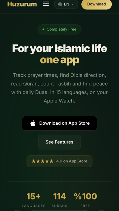 Huzurum: Prayer Times & Quran screenshot