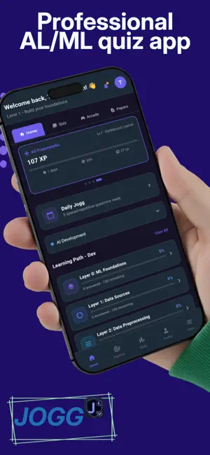 Jogg: Gamified AI/ML Quiz App screenshot 1
