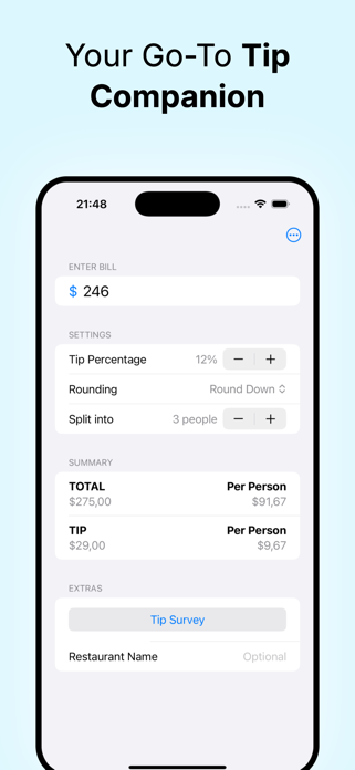 Tip tracker - bill split Screenshot 7 of 7