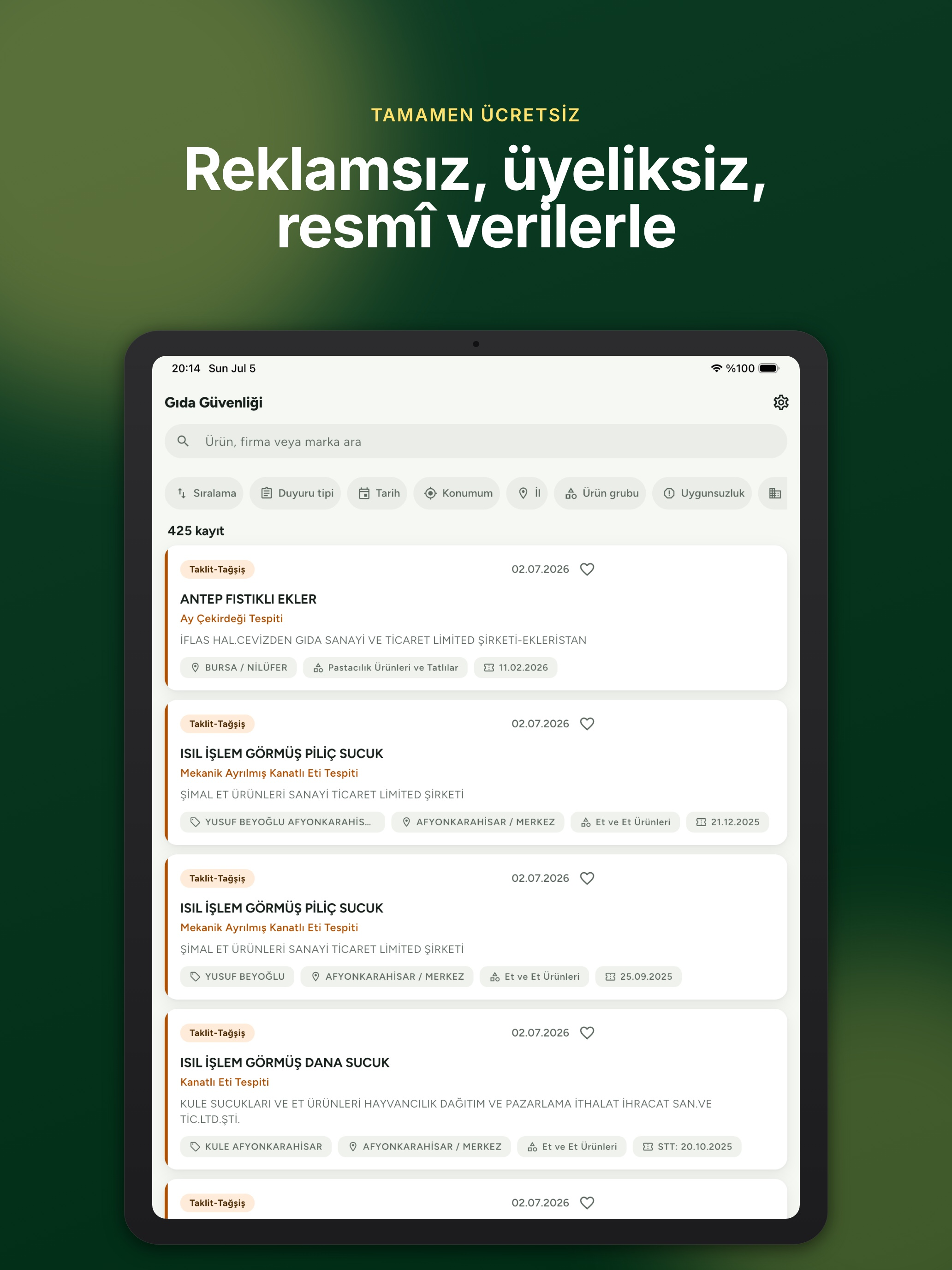 Gıda Güvenliği: İfşa Listesi screenshot 10