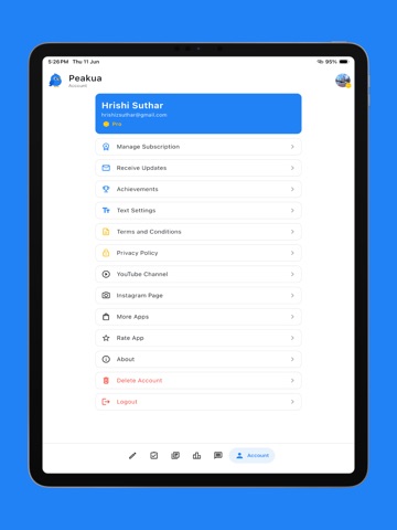 Peakua iPad screenshot