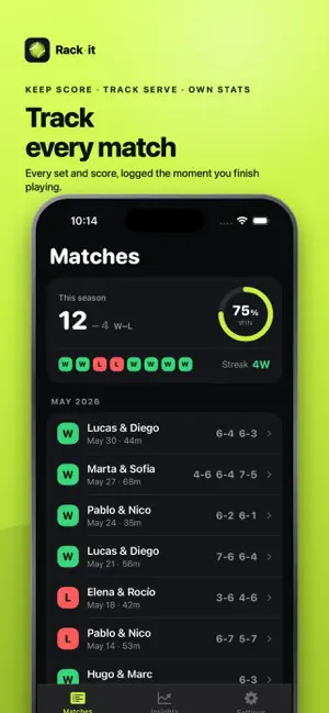 RackIt: Padel & Tennis Score screenshot 1