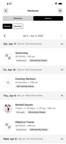 EGYM HFA iPhone screenshot