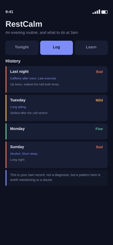 RestCalm-Restless Legs Relief iPhone screenshot