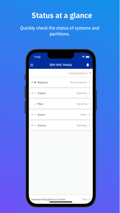Screenshot #1 pour IBM HMC Mobile