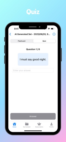 AI Flashcards and Quiz Maker iPhone screenshot