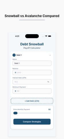 Debt Snowball vs Avalanche screenshot