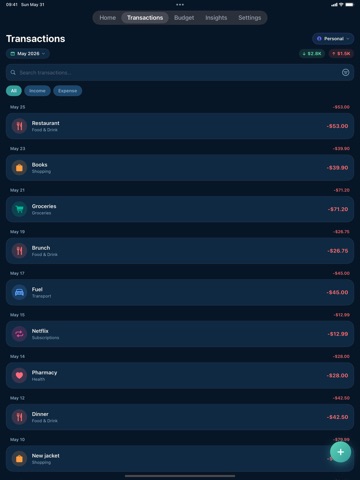Pave - Expense Tracker iPad screenshot