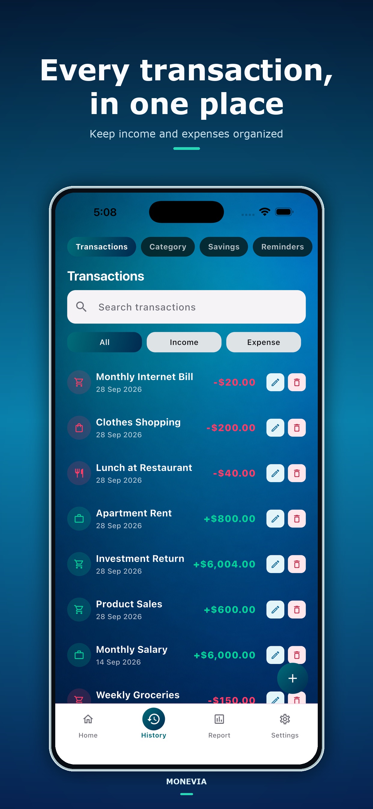Screenshot 2 of Monevia: Money Flow Tracker