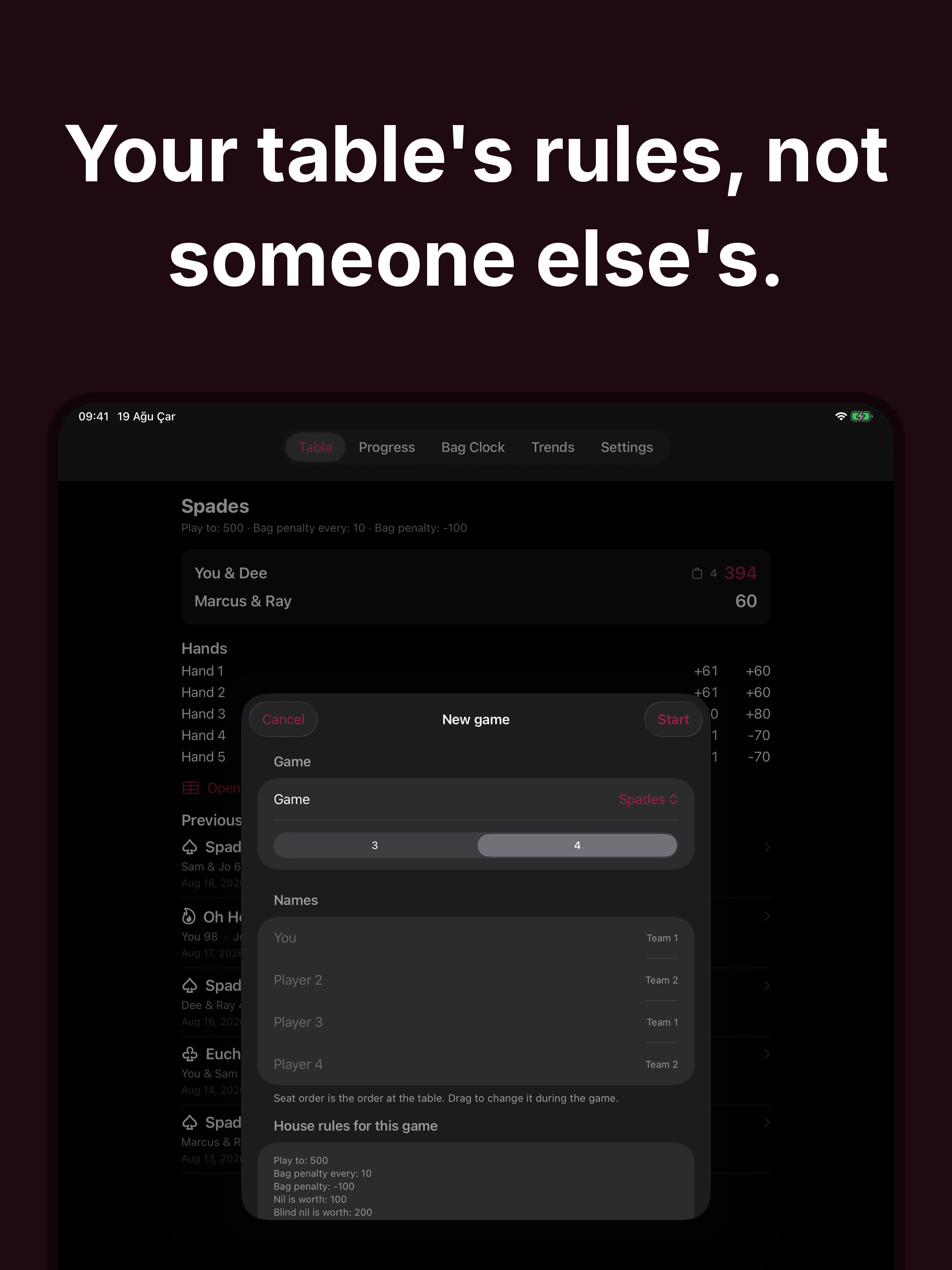 Spades Scorekeeper: Bags & Nil screenshot 7