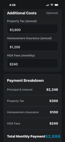 CoolBiz Mortgage Calculator screenshot