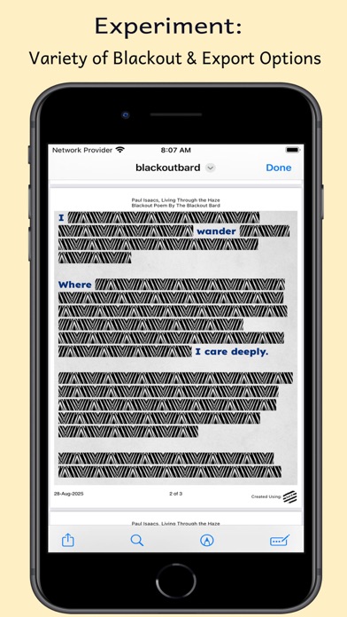 Blackout Bard: Blackout Poetry iPhone screenshot 7 - Education app