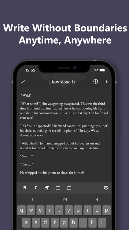 Story, Book Writing App: Novus screenshot-4