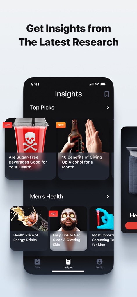 Dr. Kegel: For Men’s Health - Access the 'Insights Library', offering a wealth of information on 'Top Picks' and 'Men's Health' topics, presented as concise, engaging articles.