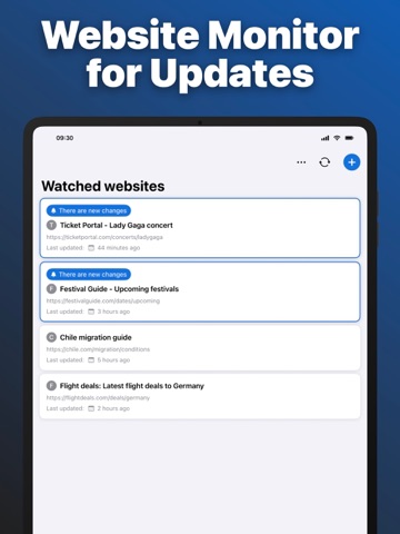 WebWatch: Website Monitor iPad screenshot