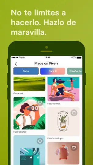 Captura de pantalla de Fiverr - Servicios Freelance en iPhone 1