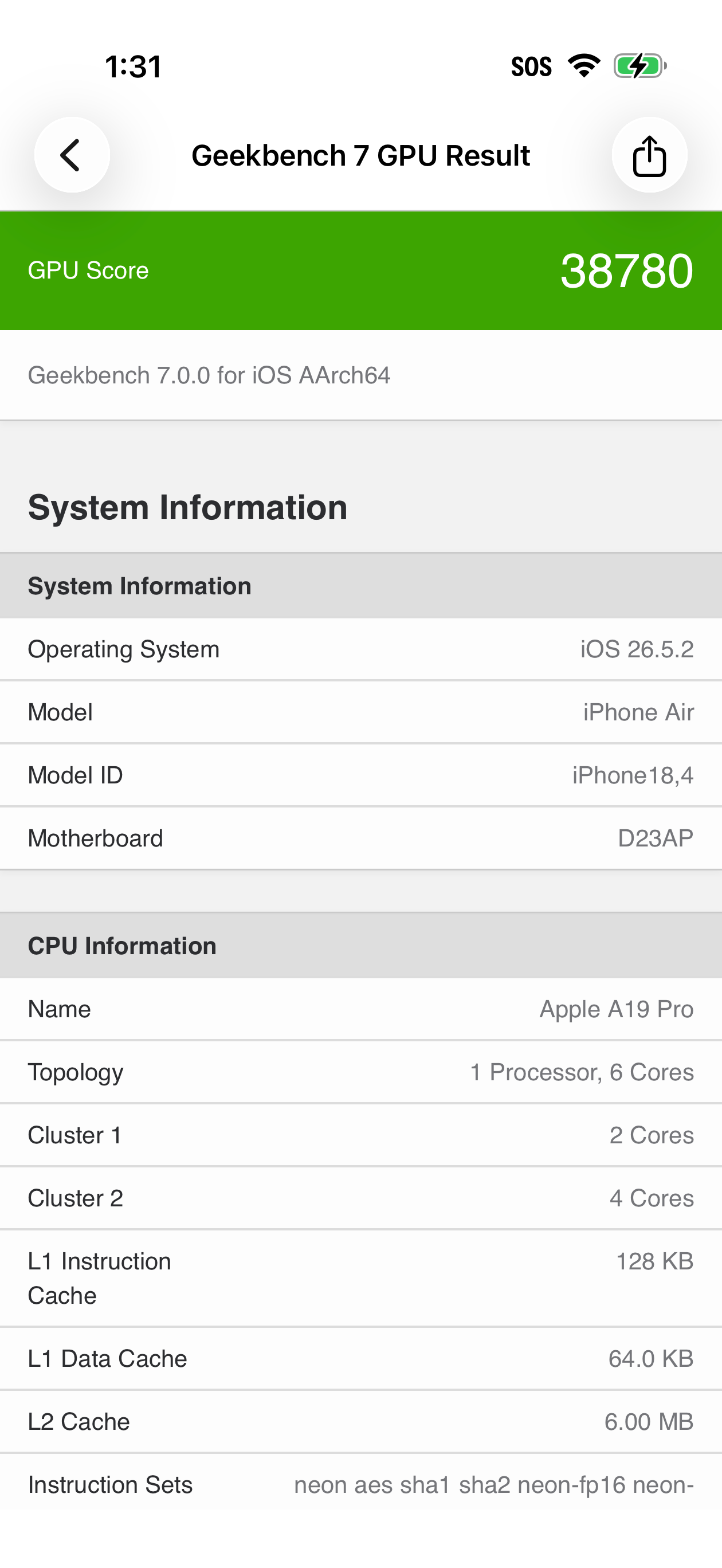 Geekbench 7 screenshot 5