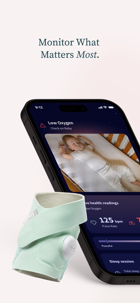 Owlet Dream - See how the app delivers crucial 'Low Oxygen' alerts and displays real-time pulse rate and oxygen readings for your baby's well-being.