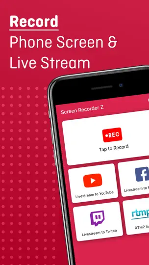 Screen Recorder Z - Livestream iPhone Screenshot 1