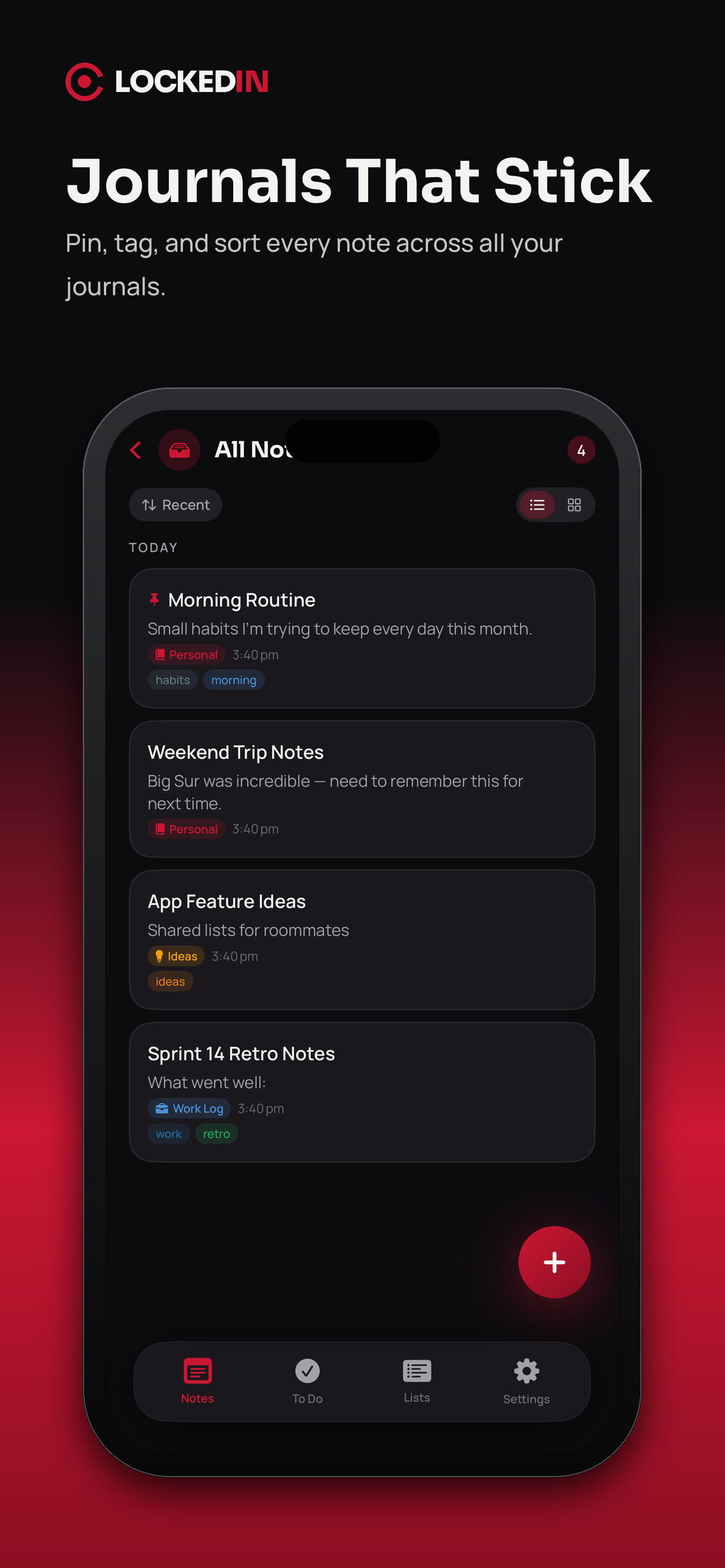LOCKEDIN: To Do Lists & Notes screenshot 2