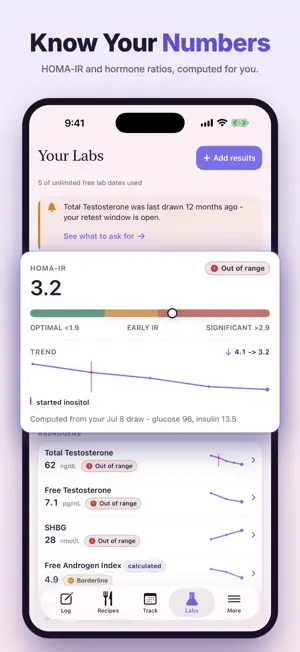PCOS Diet & Symptom Tracker screenshot 1