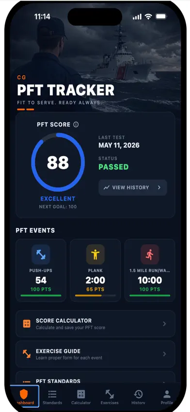 PFT Tracker - CG screenshot 1
