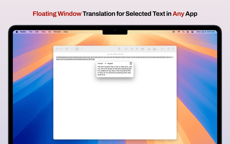 Float Translator app screenshot
