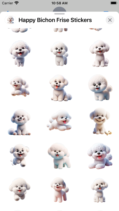 Screenshot 2 of Happy Bichon Frise Stickers App