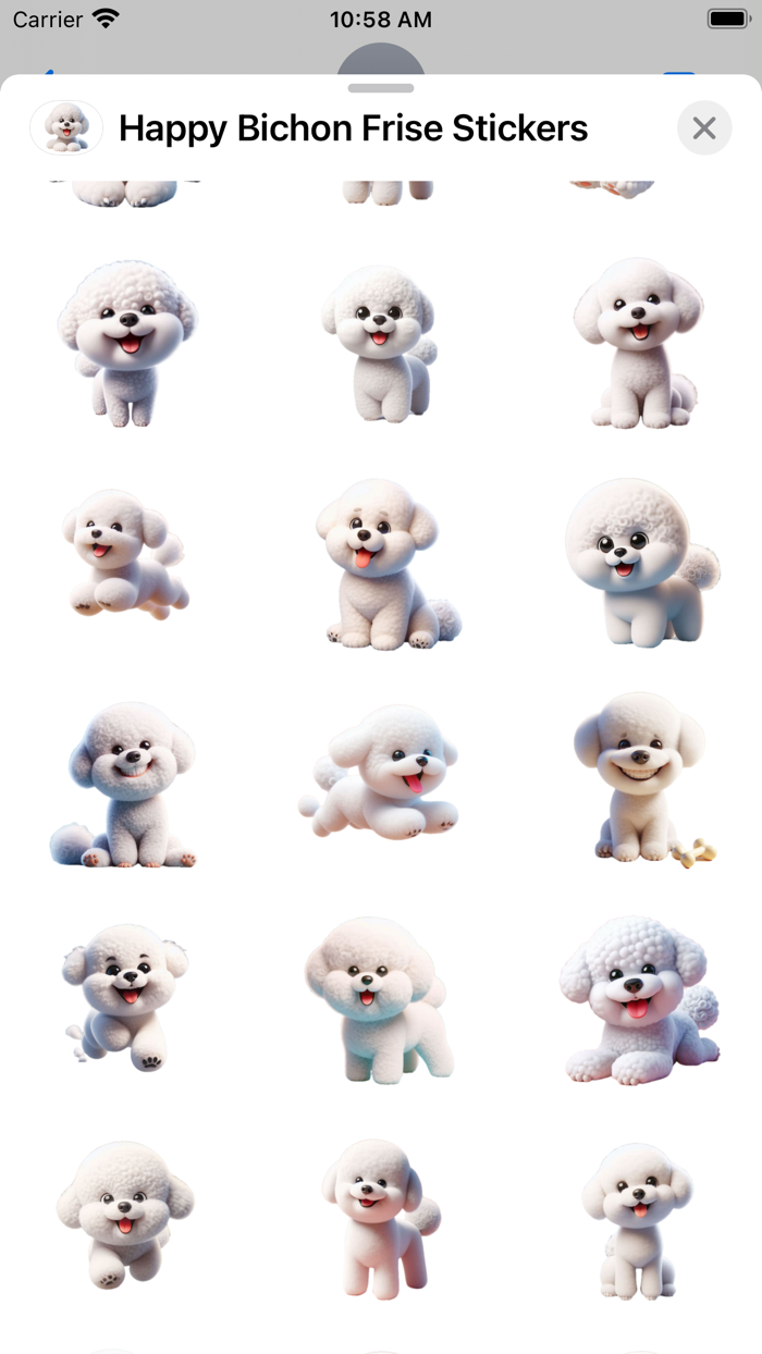 Happy Bichon Frise Stickers