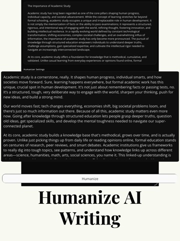 Humanize, Rewrite & Detect AI iPad screenshot
