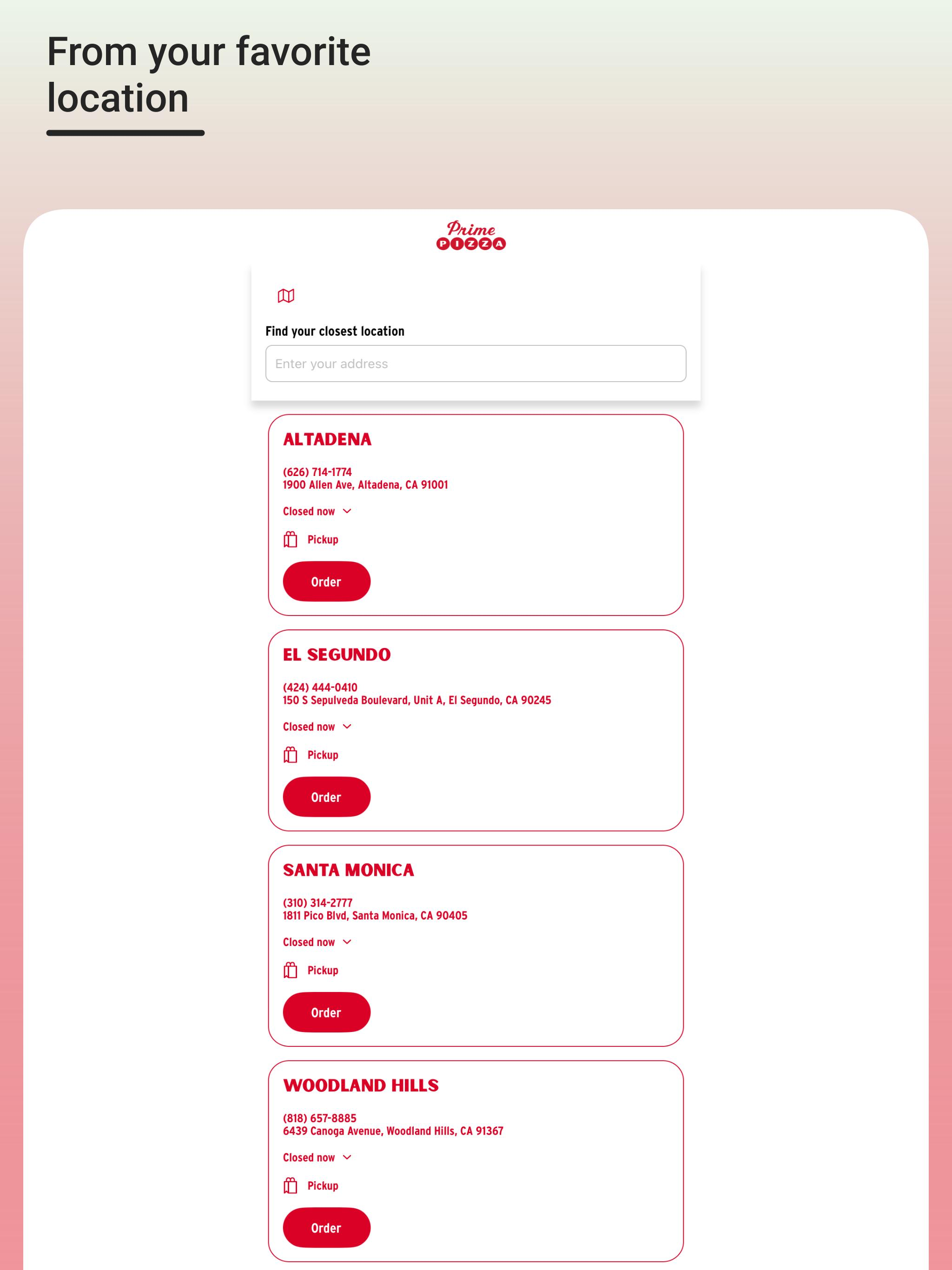 Prime Pizza - Order Online