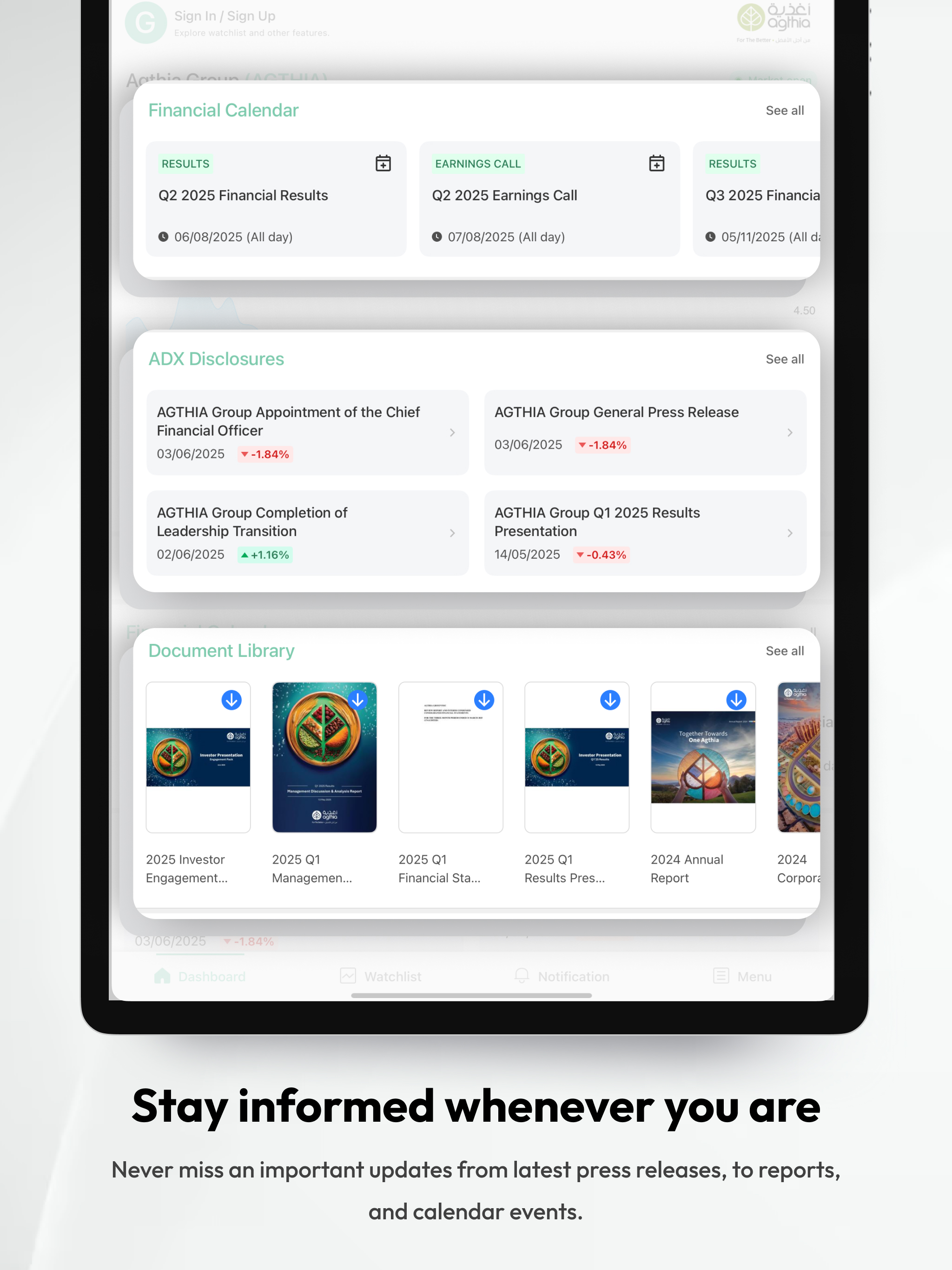 Agthia Investor Relations