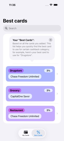 Cashback Notes: Card Wallet app screenshot 3