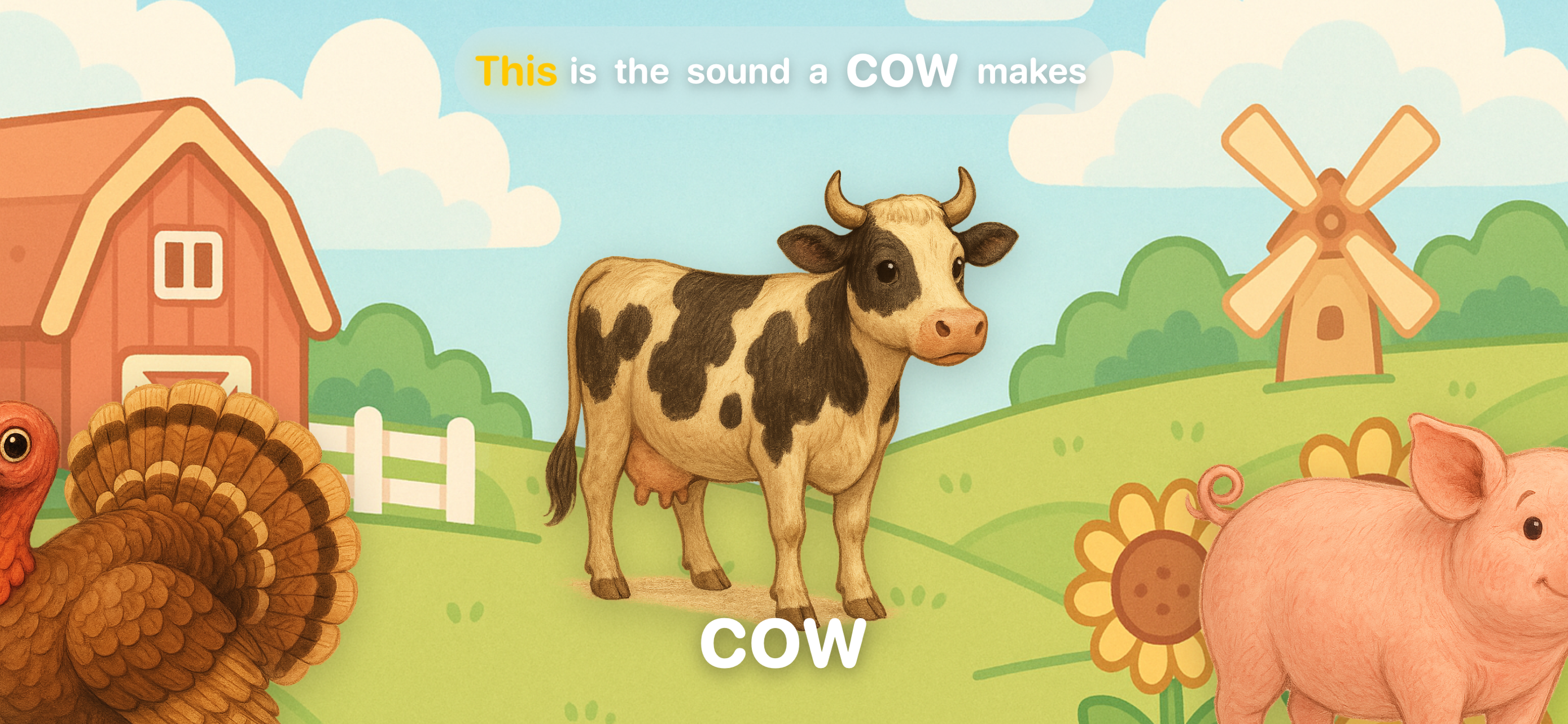 What does the cow say