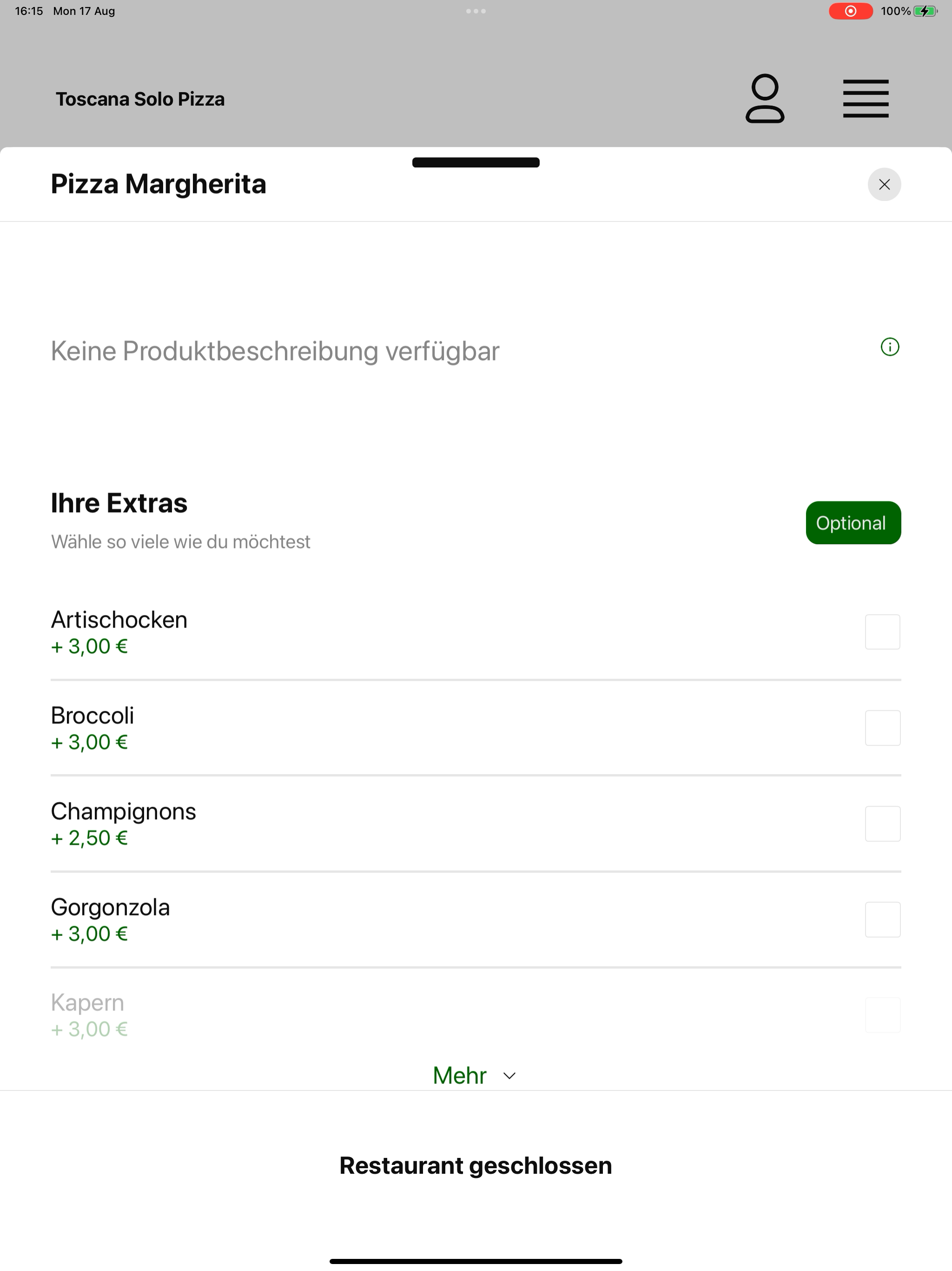 Toscana Solo Pizza screenshot 16