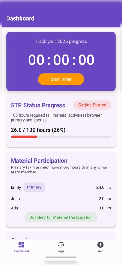 Rental Time Tracker screenshot 1