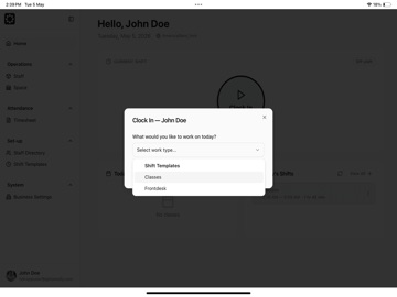 Omnify Shifts iPad screenshot