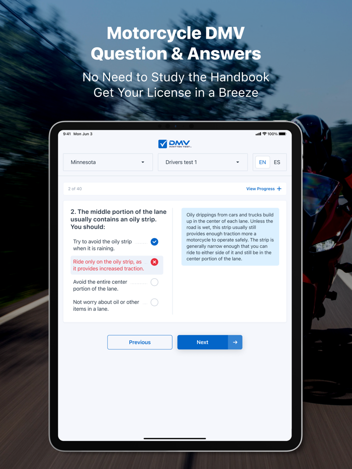 Motorcycle DMV Written Test