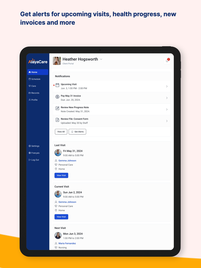 AlayaCare Family Portal