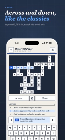 CrossIQ Mini Crossword Puzzles iPhone screenshot