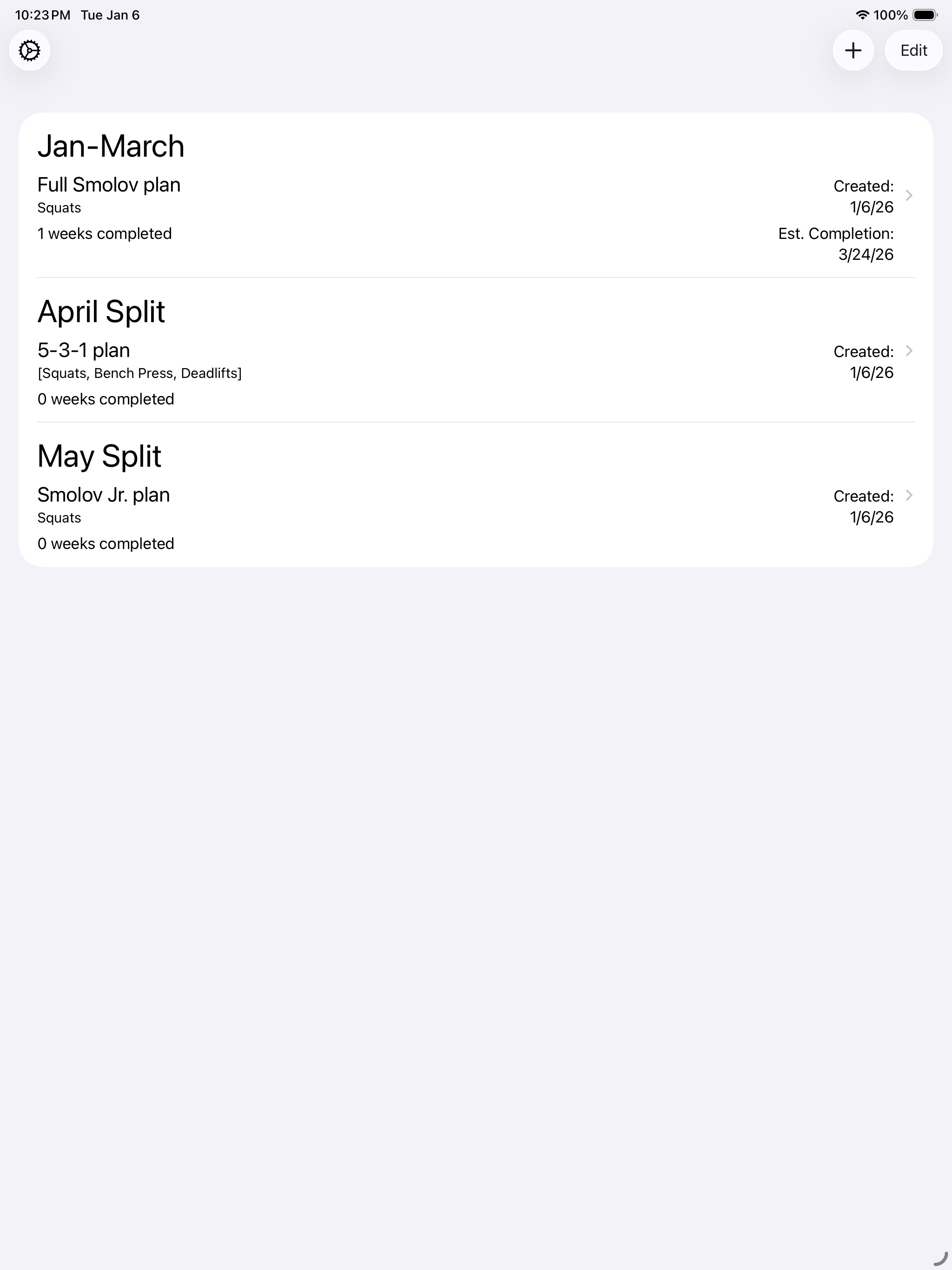 Simple Split Tracker