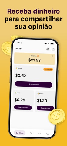 Golden Survey: Ganhar Dinheiro iPhone screenshot 3