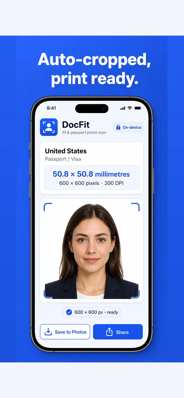 Screenshot #3 pour DocFit: ID & Passport Photo